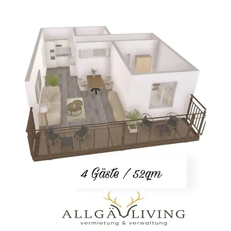 Daire Alpsee Panorama Mit Sonnigen Balkon & Parkplatz